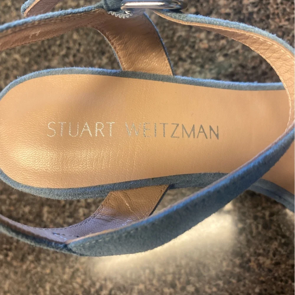“STUART WEITZMAN” Suede Platform Wedge Sandal